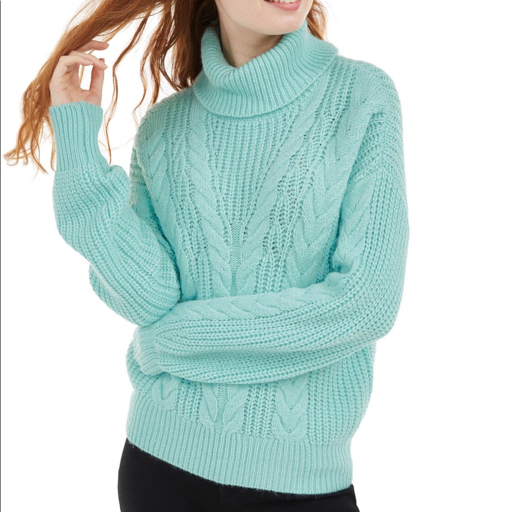 Grave Fame Junior’s Turtleneck Cable Knit Sweater